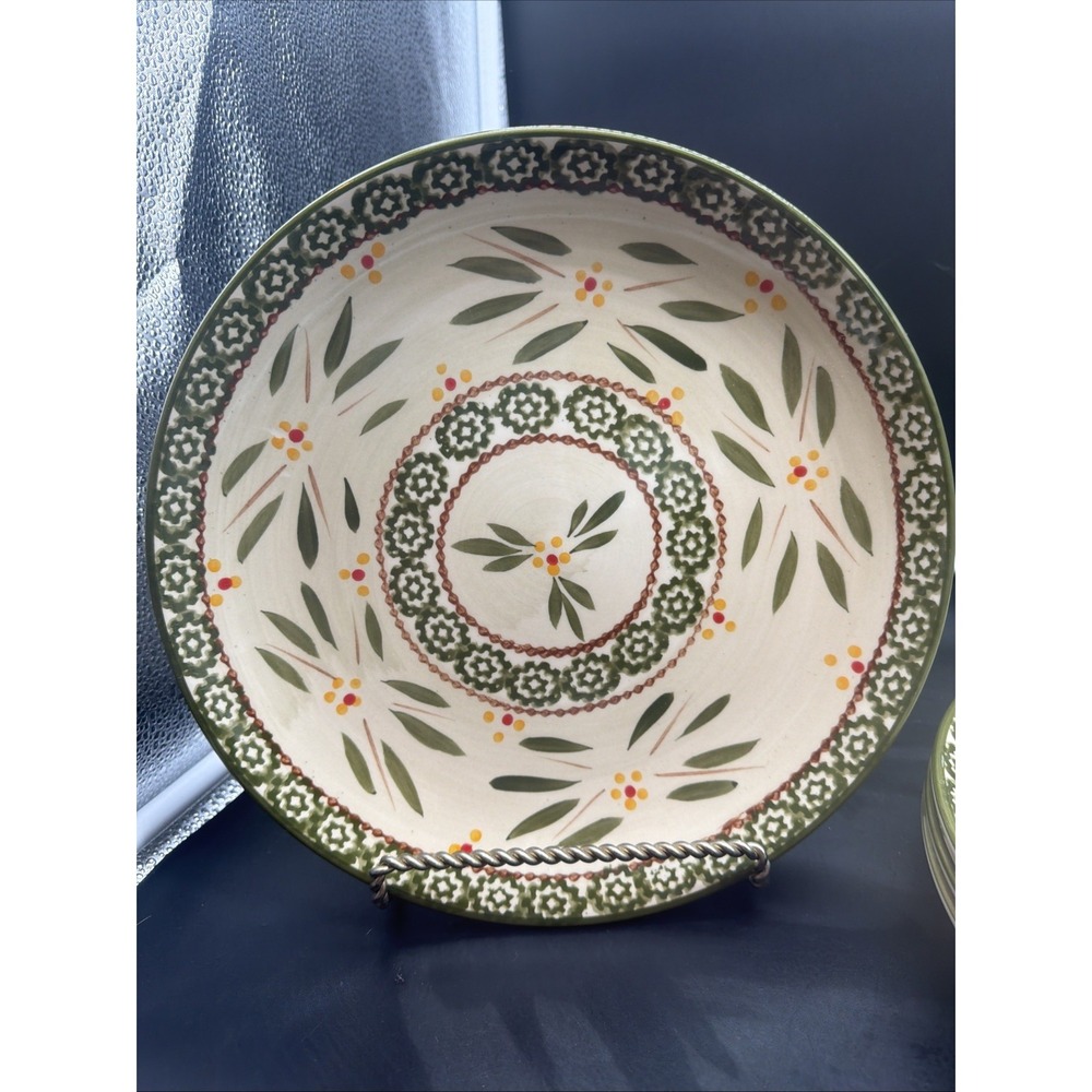 Temptations #735461 -Old World Green Confetti Set of 4 10.5" Dinner Plates